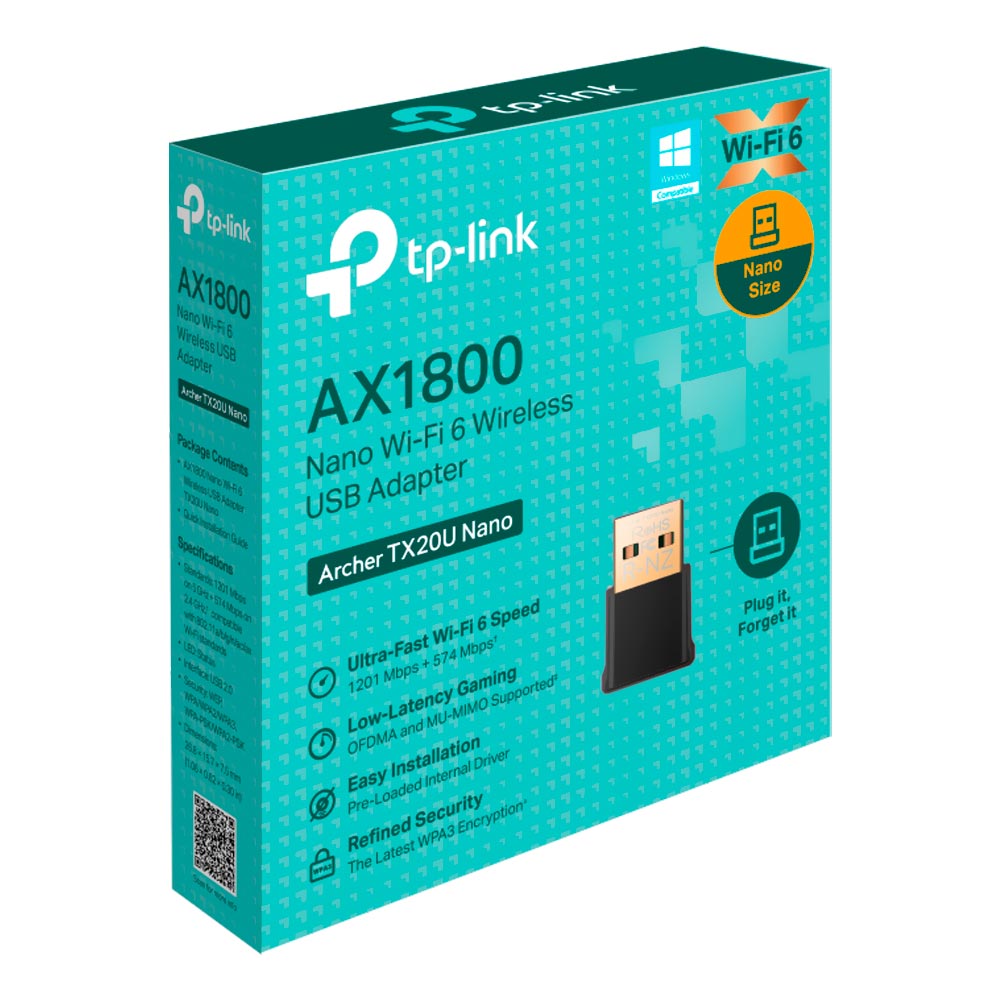 Adaptador Wifi Tp-Link Archer TX20U Nano AX1800 Dual Band / Wifi 6