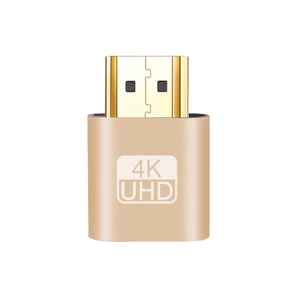 Adaptador de Exibição Virtual HDMI Macho 4K UHD - Dourado
