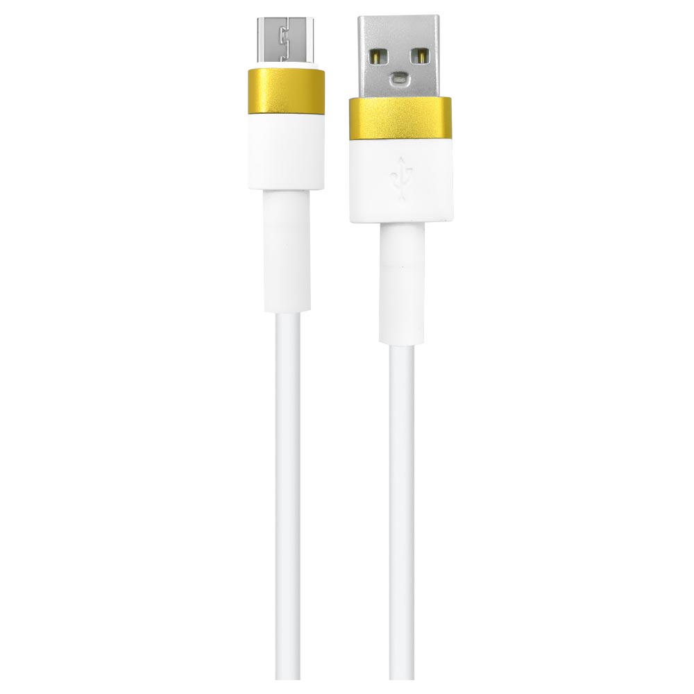 Cabo Data Micro USB A USB Macho Branco / Dourado - 1M